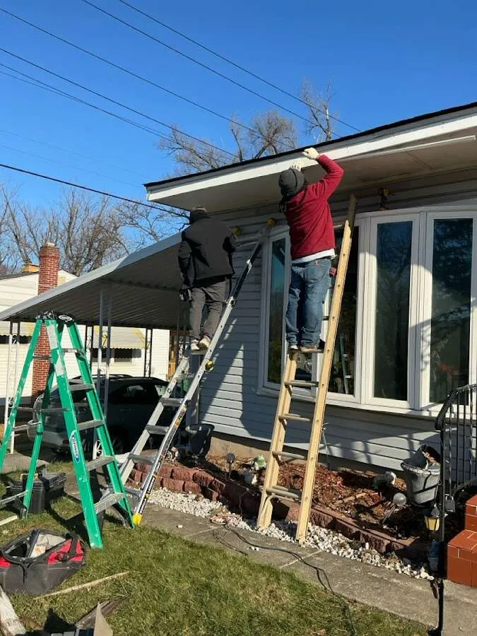 Restoration crew performing exterior repair in Porterville